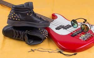 Red Guitar With Boots
